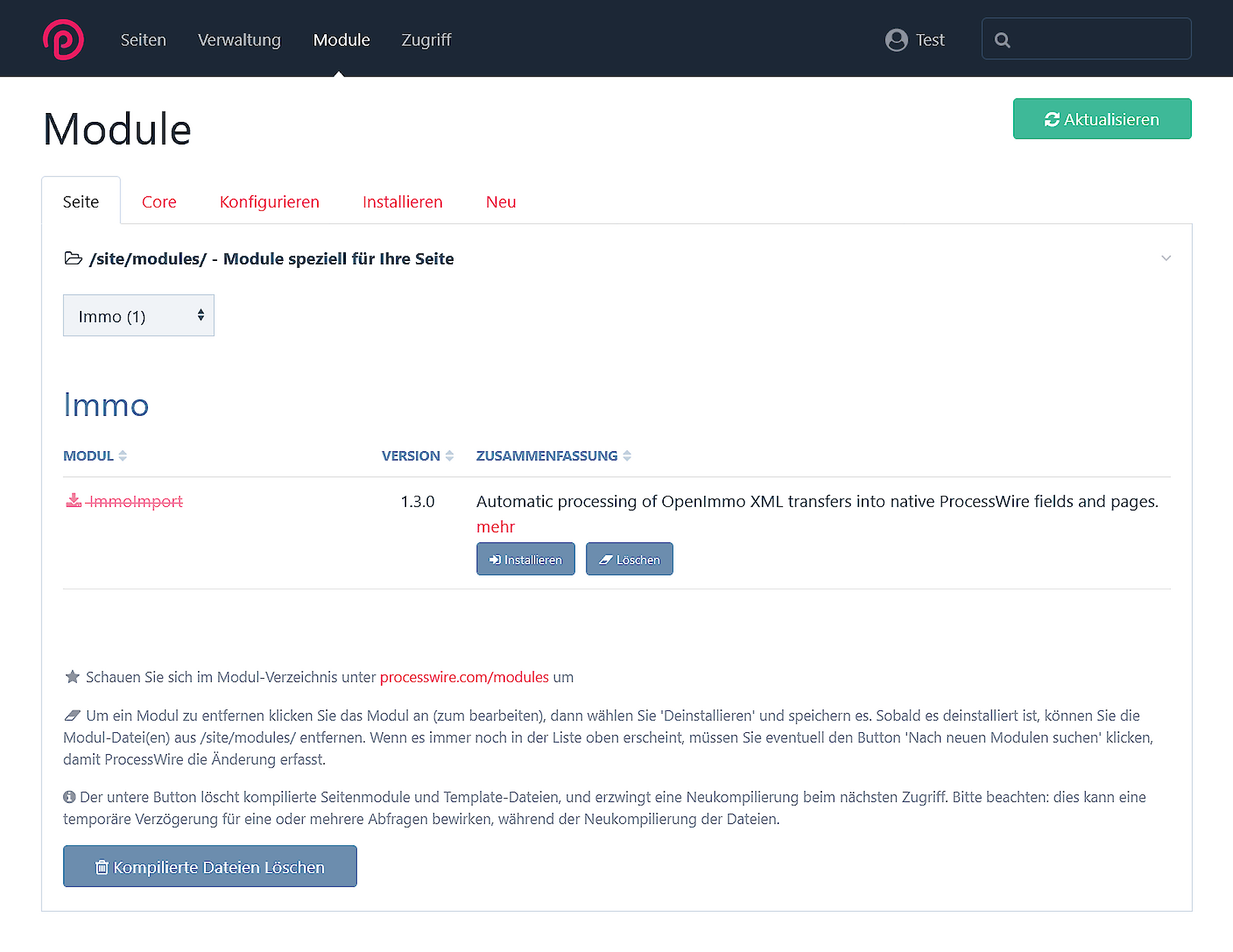 Modul installieren