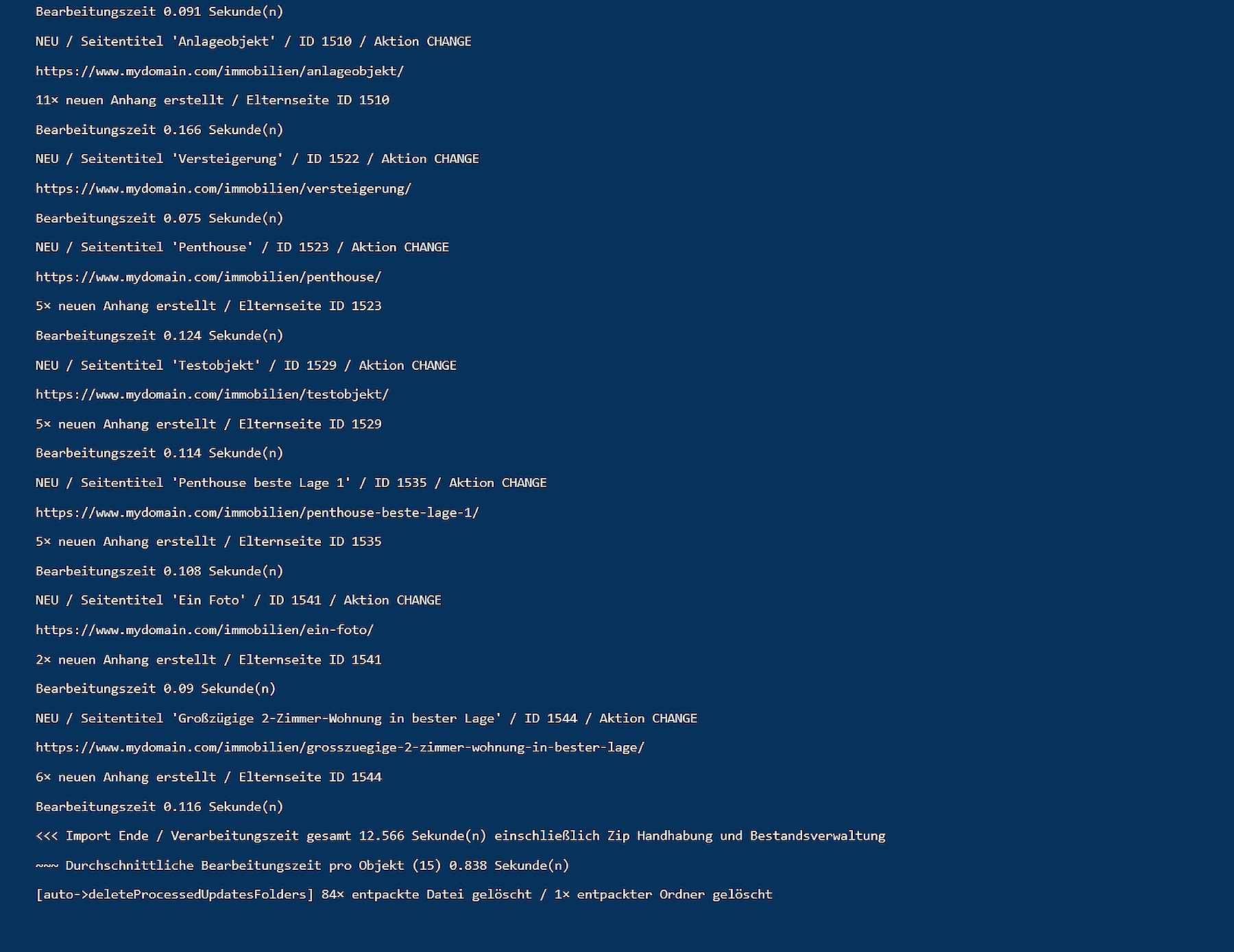 Import Log
