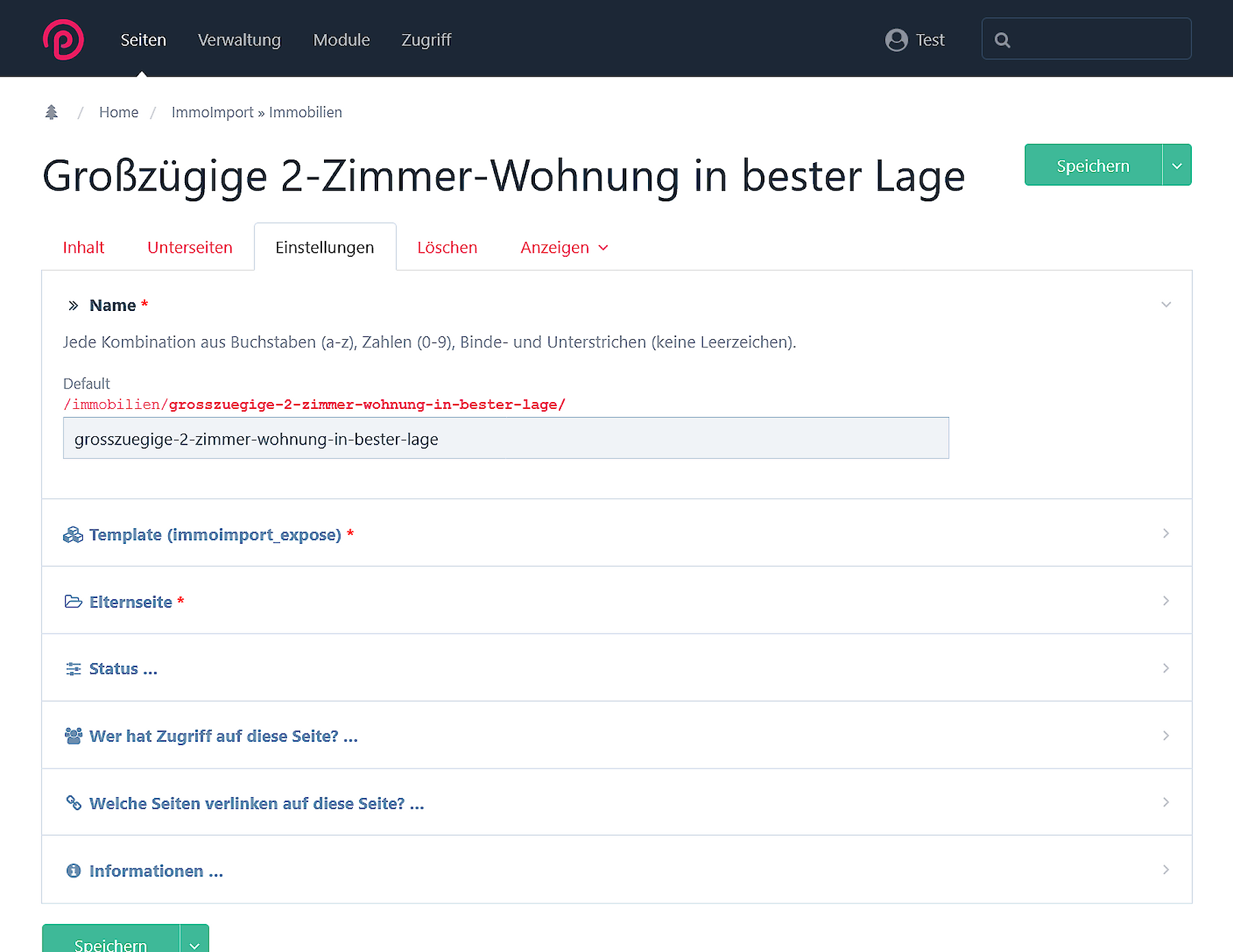 Objekt Frontend