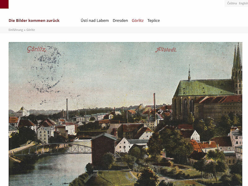 Screenshot Website Die Bilder kommen zurück